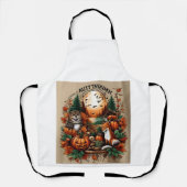 秋の動物とかぼちゃ エプロン (正面)