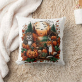 秋の動物とかぼちゃ クッション (ブランケット)