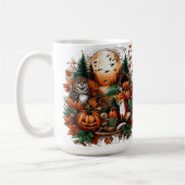 秋の動物とかぼちゃ コーヒーマグカップ (左)