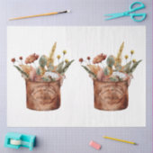 秋の動物とフローラシリーズデザイン12 薄葉紙 (クラフト)