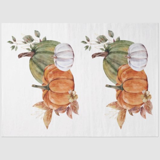 秋の動物とフローラシリーズデザイン17 薄葉紙 (正面)