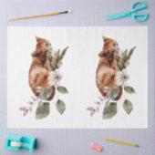 秋の動物とフローラシリーズデザイン23 薄葉紙 (クラフト)