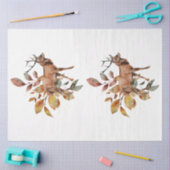 秋の動物とフローラシリーズデザイン30 薄葉紙 (クラフト)