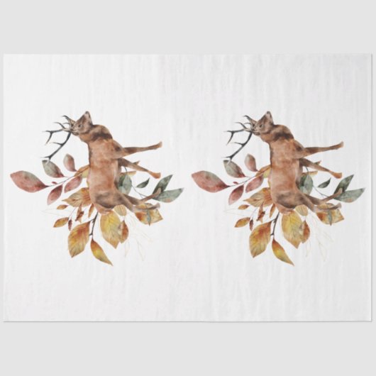 秋の動物とフローラシリーズデザイン30 薄葉紙 (正面)
