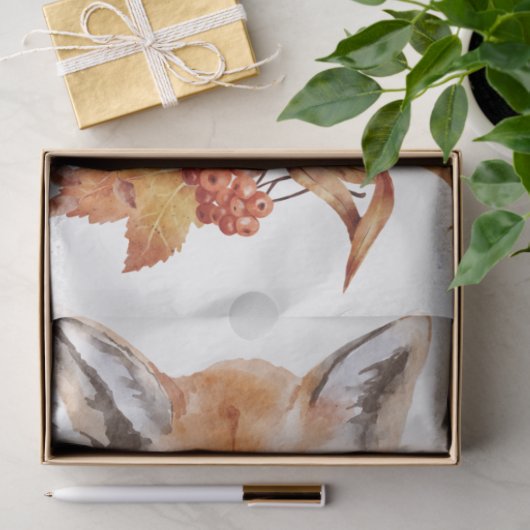 秋の動物とフローラシリーズデザイン38 薄葉紙 (ギフト)