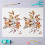 秋の動物とフローラシリーズデザイン38 薄葉紙 (クラフト)