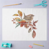 秋の動物とフローラシリーズデザイン41 薄葉紙 (クラフト)