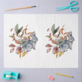 秋の動物とフローラシリーズデザイン47 薄葉紙 (クラフト)