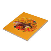 秋の動物のイラストレーションのキツネ タイル (側面)