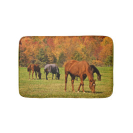 秋の動物のバス・マットの馬 バスマット