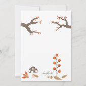 秋の動物の招待状 招待状 (裏面)