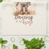 秋の匂いがする – 素朴かかしとサンフラワー キッチンタオル (折り畳み)