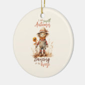 秋の匂いがする – 素朴かかしとサンフラワー セラミックオーナメント (左)