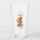 秋の匂いがする – 素朴かかしとサンフラワー タンブラーグラス (正面)