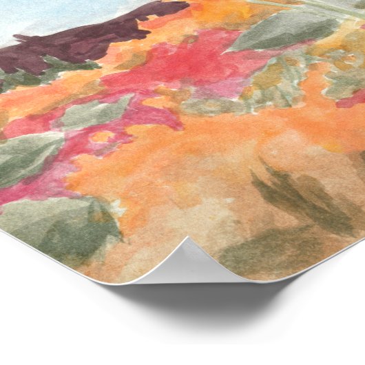 秋の北極湖の水色:プリント ポスター (角)