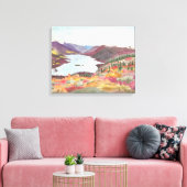 秋の北極湖：水彩キャンバス標準 キャンバスプリント (インサイチュ (リビング))