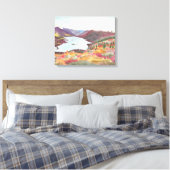 秋の北極湖：水彩キャンバス標準 キャンバスプリント (インサイチュ (寝室))