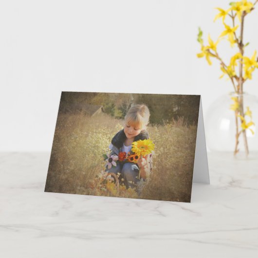 秋の午後 カード (黄色い花)