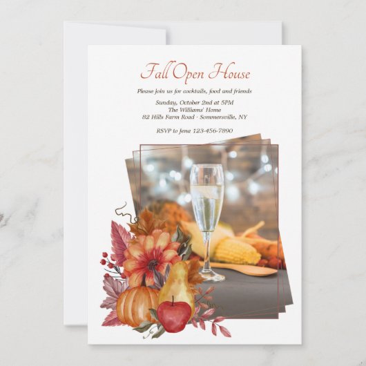 秋の印象 フォト オープンハウス ご招待 招待状 (正面)