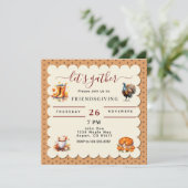 秋の友人感謝祭 友達と一緒に感謝祭を祝おう 招待状 (スタンド正面)