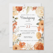 秋の友情と感謝祭のパーティー 招待状 (正面)