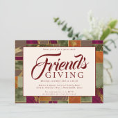 秋の友情金ゴールドバーガンディーマーブルディナー 招待状 (スタンド正面)