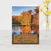 秋の反射オンアポンド感謝祭誕生日 カード (黄色い花)