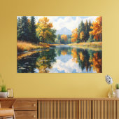 秋の反射 キャンバスプリント (インサイチュ (リビング))