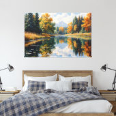 秋の反射 キャンバスプリント (インサイチュ (寝室))