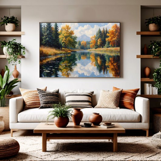 秋の反射 キャンバスプリント