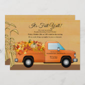 秋の収穫お誘いカード 招待状 (正面/裏面)