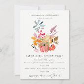 秋の収穫かぼちゃの水の色のリハーサルディナー 招待状 (正面)