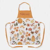 秋の収穫かぼちゃパーソナライズされたと葉 エプロン (正面)
