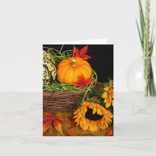 秋の収穫のひまわり カード (正面)