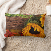 秋の収穫のヒマワリ ランバークッション (ブランケット)