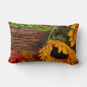 秋の収穫のヒマワリ ランバークッション (裏面)