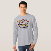 秋の収穫のフェスティバルの人の長袖のTシャツ Tシャツ (正面フル)