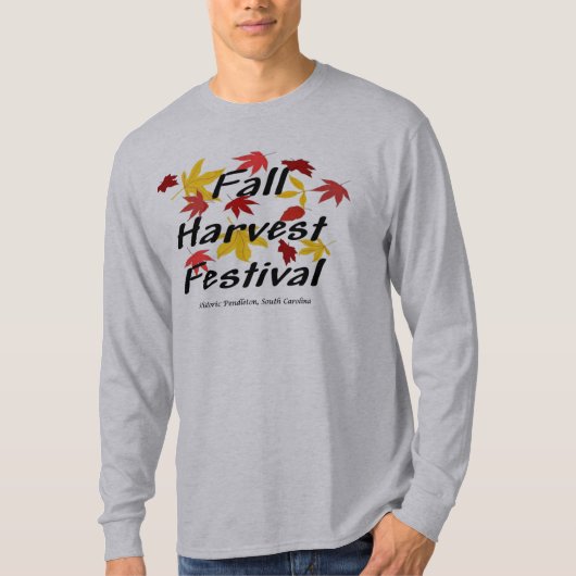 秋の収穫のフェスティバルの人の長袖のTシャツ Tシャツ (正面)