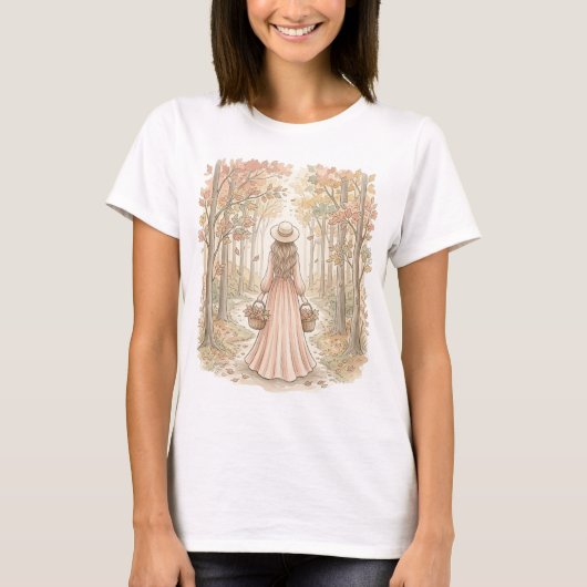 秋の収穫の散歩 Tシャツ (正面)
