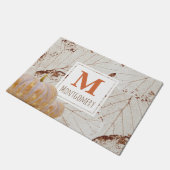 秋の収穫の紅葉及びカボチャ姓 ドアマット (アングル)