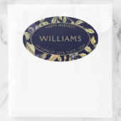 秋の収穫の葉とベリーのカスタマイズ 楕円形シール (バッグ)