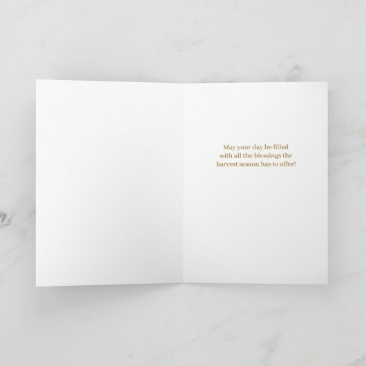 秋の収穫を伴う感謝祭から シーズンカード (内部)