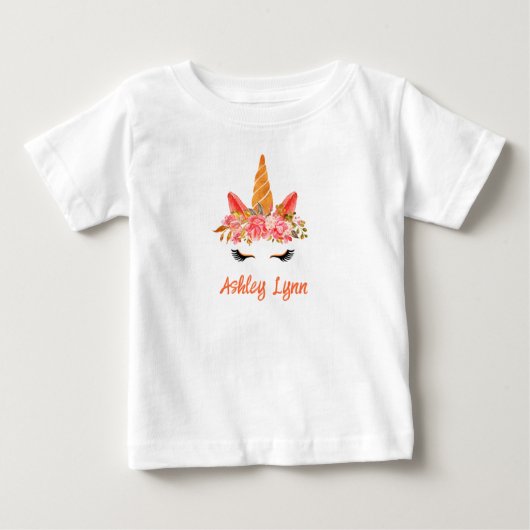 秋の収穫カボチャユニコーン ベビーTシャツ (正面)
