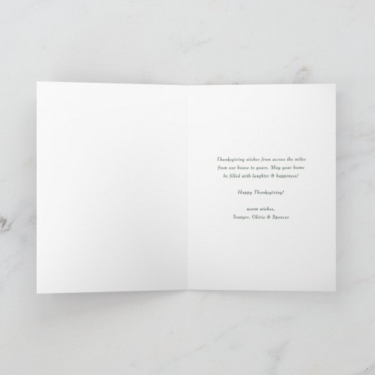 秋の収穫カボチャ幸せな感謝祭の写真 シーズンカード (内部)