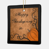 秋の収穫カボチャ幸せな感謝祭 セラミックオーナメント (左)