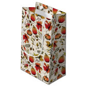 秋の収穫カボチャ、どんぐりと秋の葉 スモールペーパーバッグ (裏面アングル)