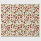 秋の収穫カボチャ、どんぐりと秋の葉 ラッピングペーパー (フラット)