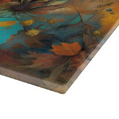 秋の収穫ティール(緑がかった色)ラスト金ゴールド抽象芸術 カッティングボード (角)