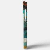 秋の収穫ティール(緑がかった色)ラスト金ゴールド抽象芸術 Case-Mate iPhoneケース (裏面 / 左)