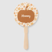 秋の収穫パンプキンパステルベビーシャワーゲーム ハンドファン (正面)